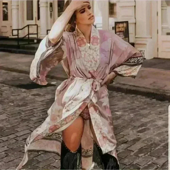 NEW VINTAGE BOHEMIAN ROBE KIMONO - Picture 5 of 11